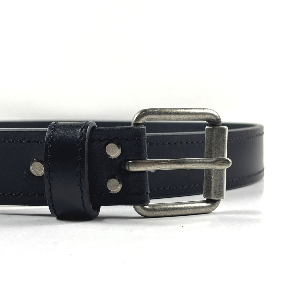 Full Grain Leather Belt Mens 40 Black Roller Buckle Workwear Gorpcore Casual